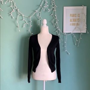 Classic Black Crop Cardigan